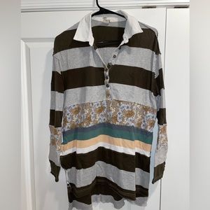 Free People Long Sleeve Collared Shirt; Size:Xs